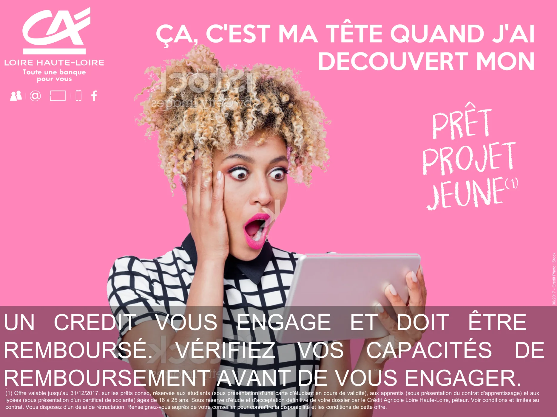 Affiche Prêt Projet Jeune réalisée pour le Crédit Agricole